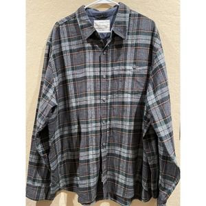Weatherproof Vintage Mens Soft Brushed Plaid Button Down Flannel Shirt XXL